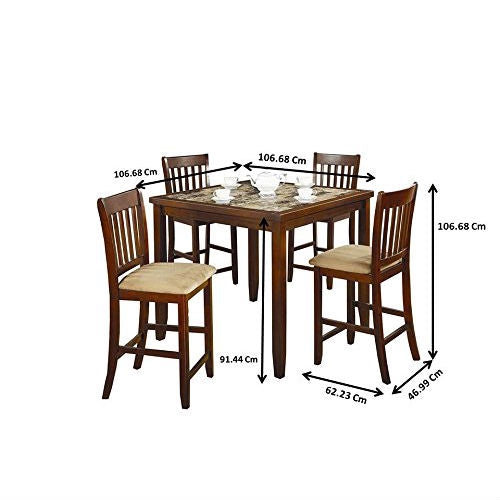Casual 5-Piece Dining Set with Microfiber Padded Counter Height Stools - Deals Kiosk