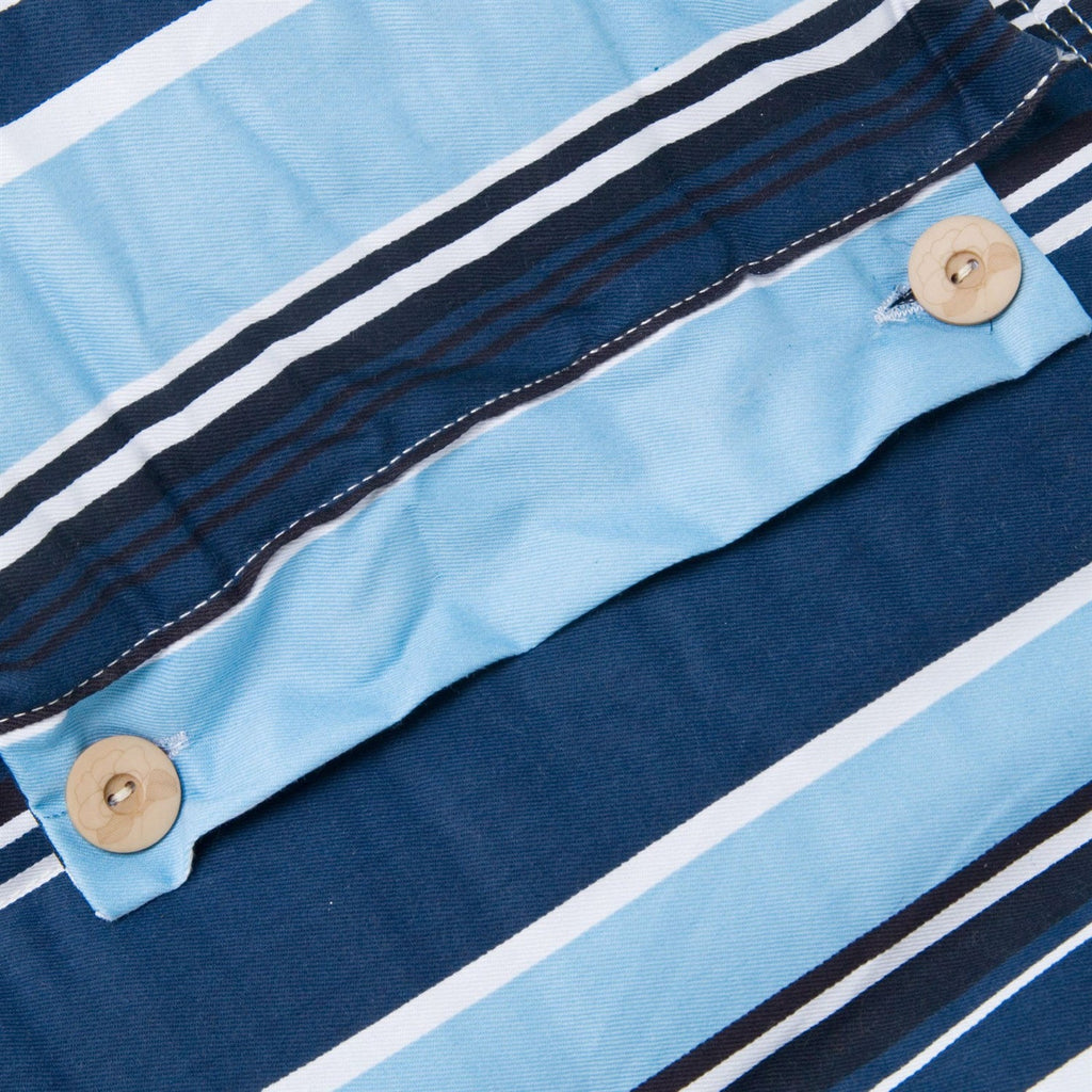 Blue Navy Stripe Quilted 13-Ft Hammock with Heavy Duty Bronze Metal Stand - Deals Kiosk