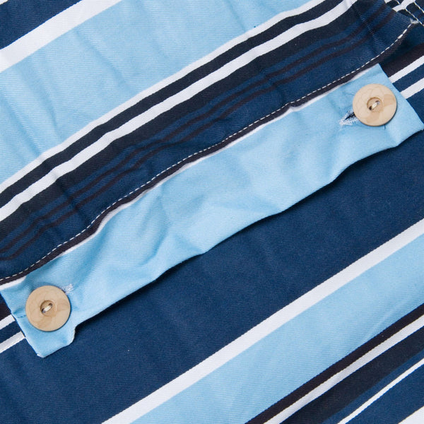 Blue Navy Stripe Quilted 13-Ft Hammock with Heavy Duty Bronze Metal Stand - Deals Kiosk