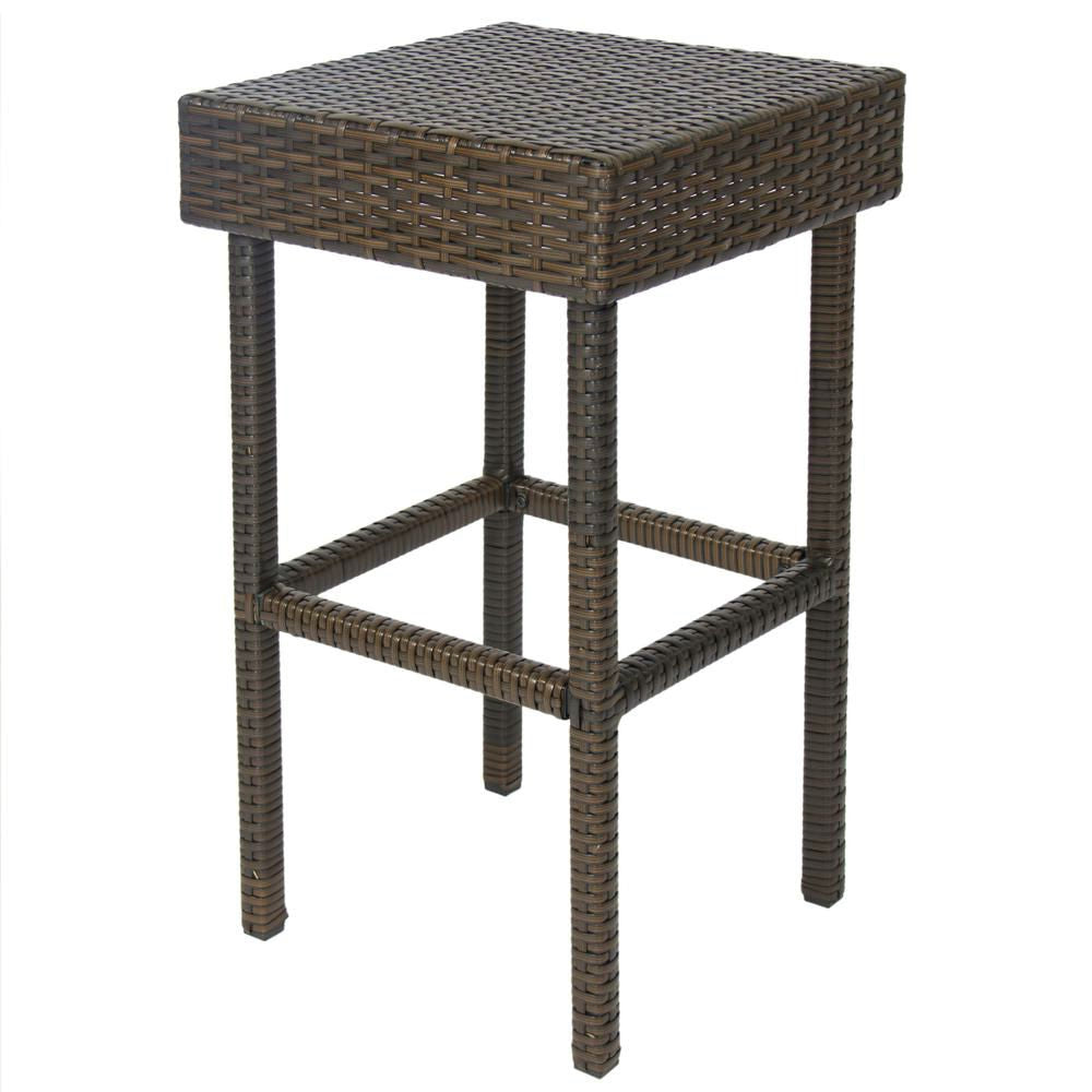 Outdoor 3-Piece PE Wicker Bar Set with Table and Stools - Deals Kiosk
