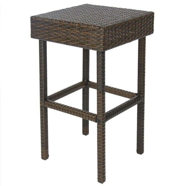 Outdoor 3-Piece PE Wicker Bar Set with Table and Stools - Deals Kiosk