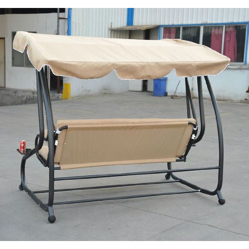 Outdoor Canopy Swing Patio Porch Shade Deck Bed in Sand - Deals Kiosk