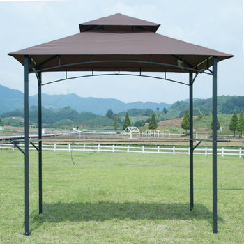 8-Ft x 5-Ft Steel Frame Outdoor Grill Gazebo with Vent Top Canopy - Deals Kiosk
