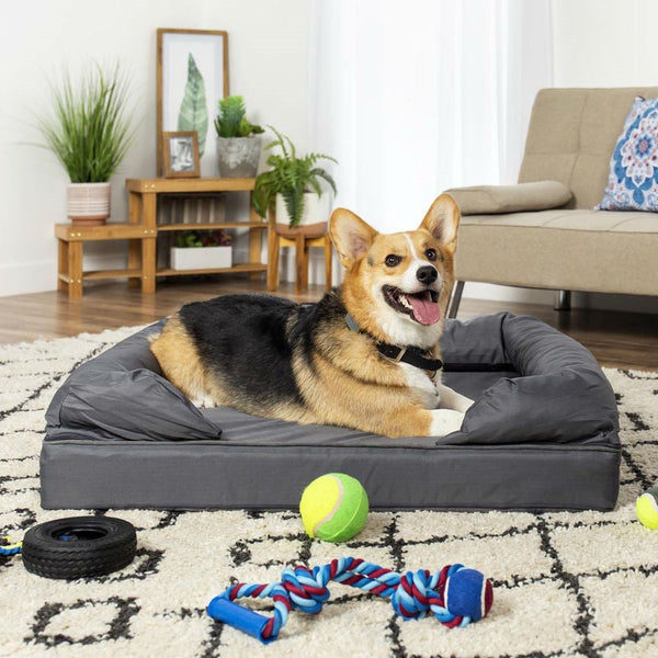 Comfy Memory Foam Dog Bed with Removable Grey Machine Washable Cover - Deals Kiosk