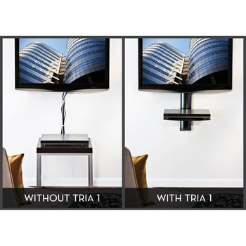 Black Audio Video Wall Shelf for DVD Player Cable Box Nettop PC etc - Deals Kiosk