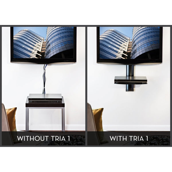 Black Audio Video Wall Shelf for DVD Player Cable Box Nettop PC etc - Deals Kiosk