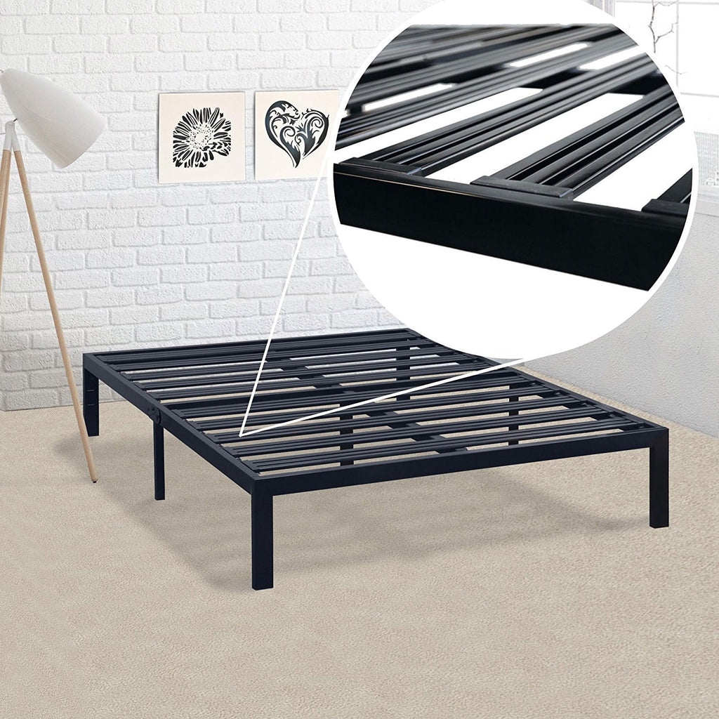 Full size Metal Platform Bed Frame with 3.86 inch Wide Heavy Duty Steel Slats - Deals Kiosk