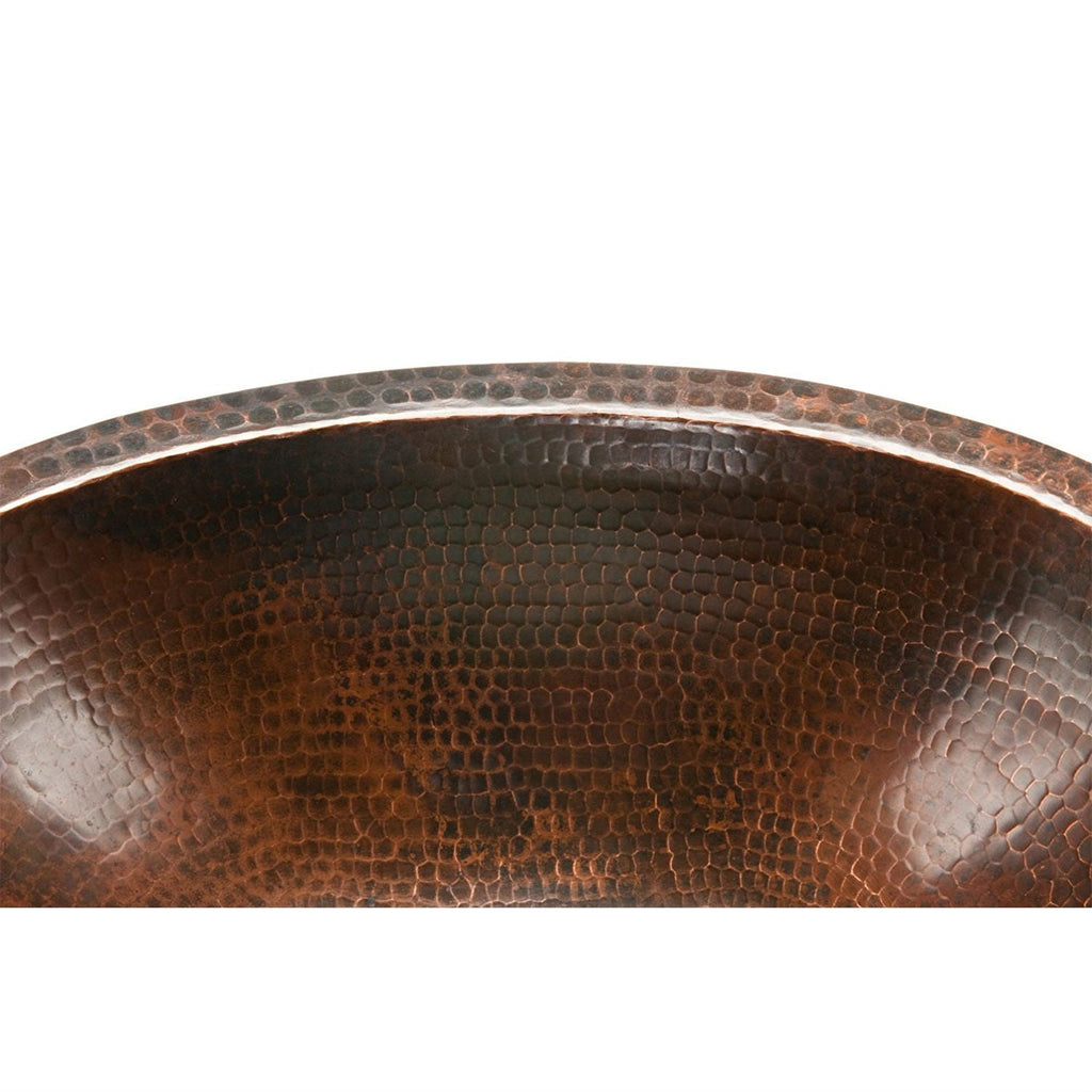 Oval Hammered Copper Bathroom Vessel Sink 17 x 12 inch - Deals Kiosk