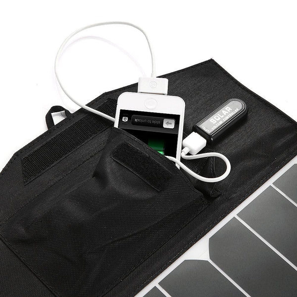 14-Watt Folding Solar Panel Charger for Smartphone iPhone Galaxy and More - Deals Kiosk