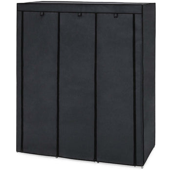 Black 59-inch Portable Wardrobe Storage Closet with 9 Shelves - Deals Kiosk