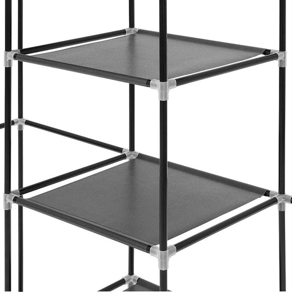 Black 59-inch Portable Wardrobe Storage Closet with 9 Shelves - Deals Kiosk
