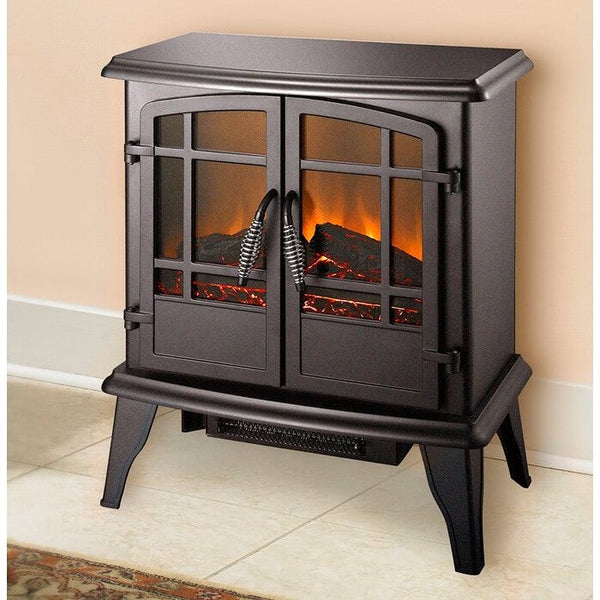 Black Adjustable Thermostat Plug In Electric Fireplace Heater Stove - Deals Kiosk