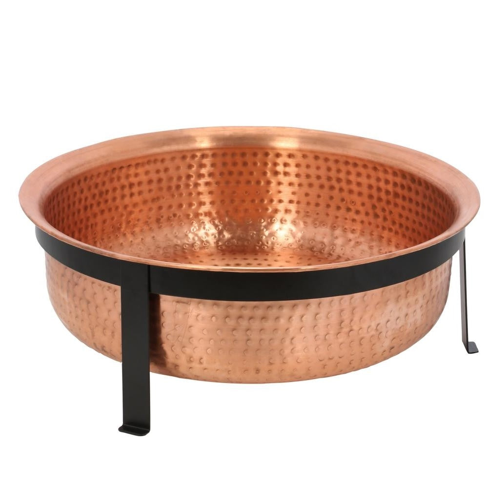 Farmhouse 100% Copper Fire Pit Tub Hand Hammered with Screen Cover - Deals Kiosk