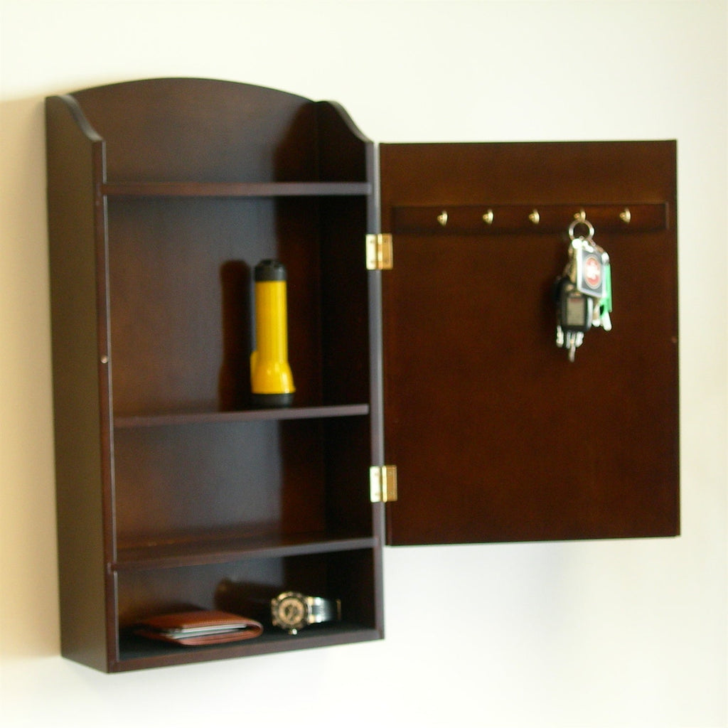 Door / Wall Mount Organizer Letter Holder Mail Sorter in Dark Walnut - Deals Kiosk