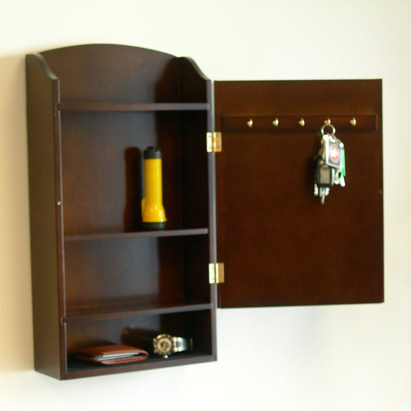 Door / Wall Mount Organizer Letter Holder Mail Sorter in Dark Walnut - Deals Kiosk