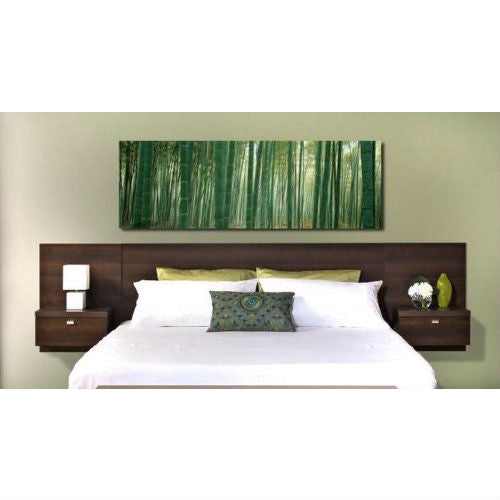 King size Floating Headboard with Nightstands in Espresso - Deals Kiosk