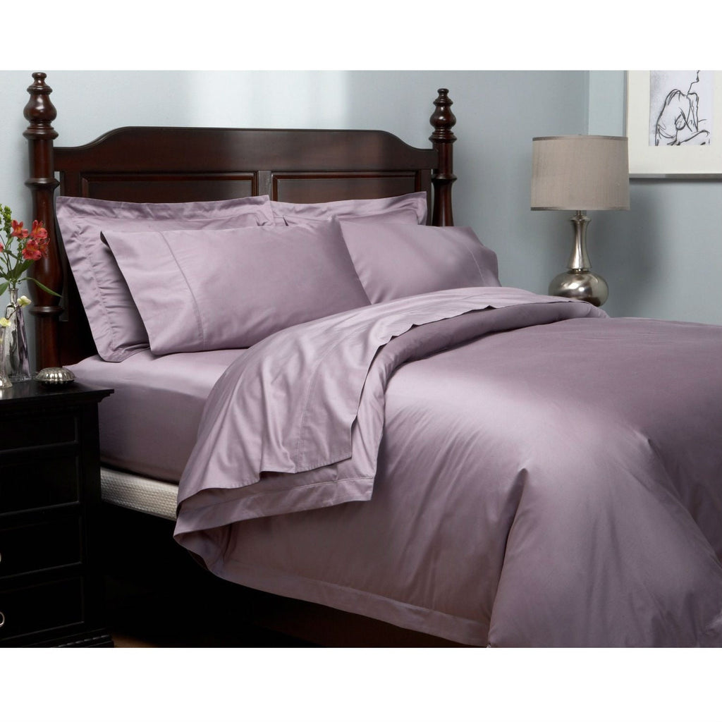 CAL King 400 Thread Count Cotton Sheet Set in Plum Purple - Deals Kiosk