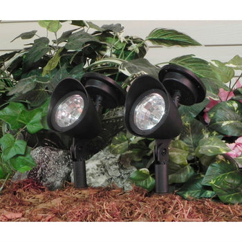 8 Pack - Solar Powered Outdoor LED Spot Light in Black - Deals Kiosk