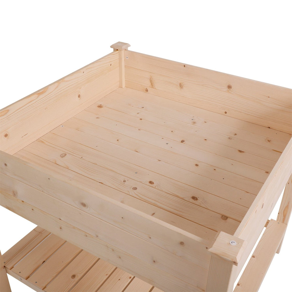 FarmHome Square Fir Wooden Raised Garden Planter Box - Deals Kiosk