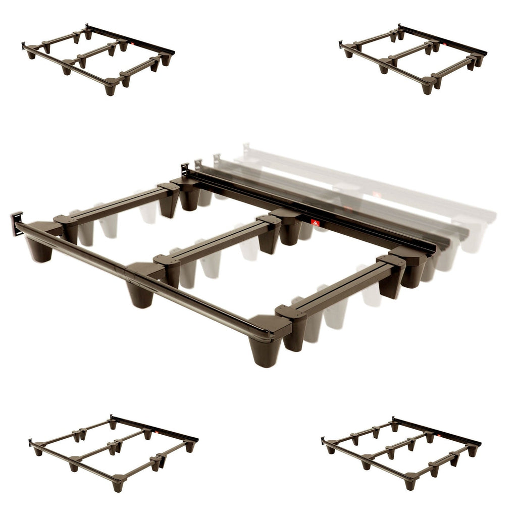 Heavy Duty Metal Bed Frame in Mahogany Finish - Full Queen King California King - Deals Kiosk