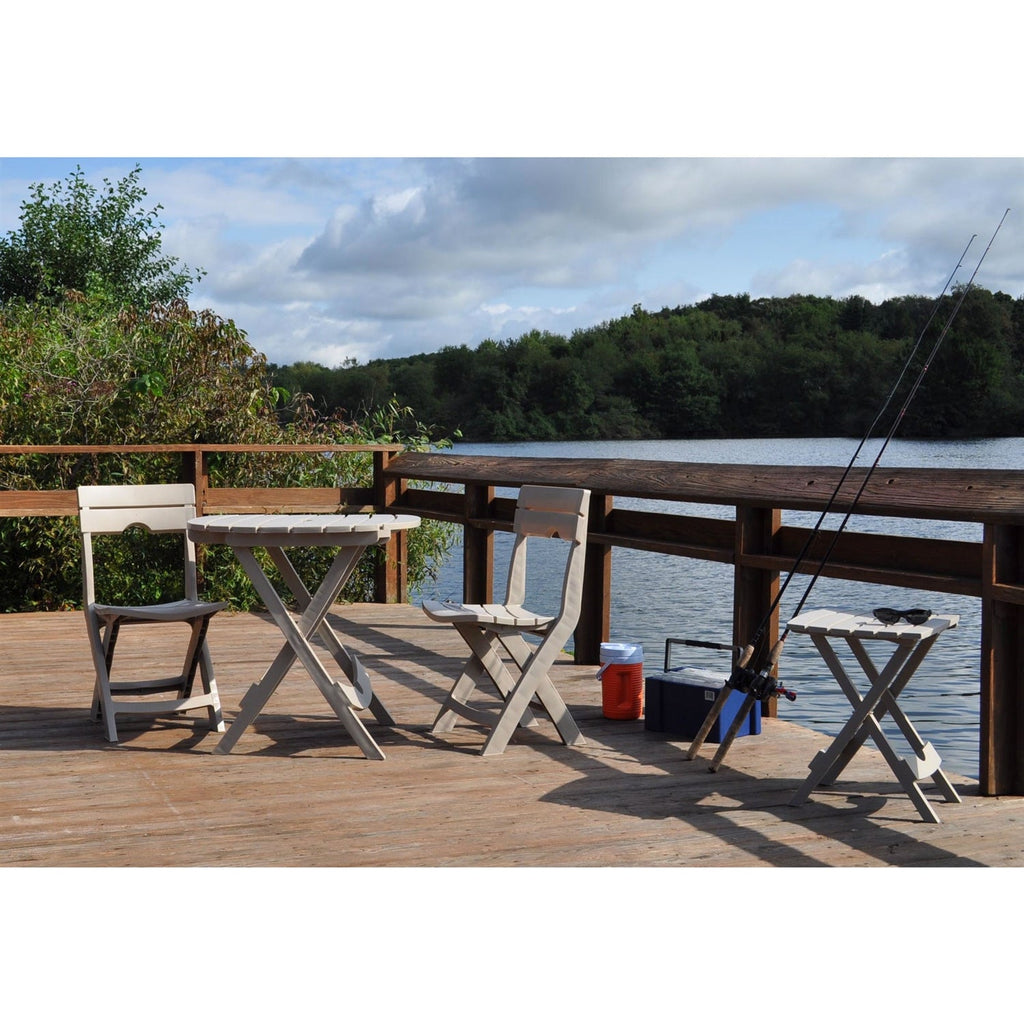 Folding Patio Table in Desert Clay Color Outdoor Resin - Made in USA - Deals Kiosk