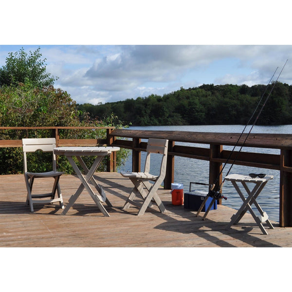 Folding Patio Table in Desert Clay Color Outdoor Resin - Made in USA - Deals Kiosk