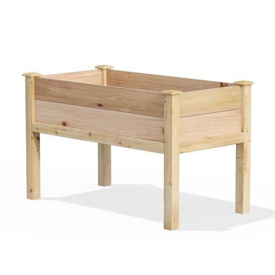Farmhouse 2-ft x 4-ft Cedar Wood Raised Garden Bed Planter Box - Made in USA - Deals Kiosk