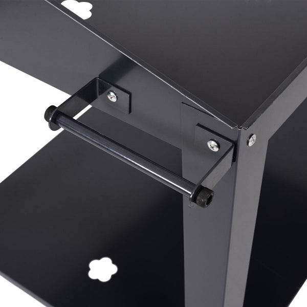 Black Metal Garden Potting Bench with Wheels - Deals Kiosk