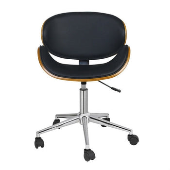 Black Mid-Century Modern Classic Mid-Back Office Chair - Deals Kiosk