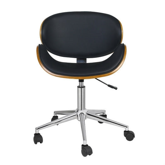 Black Mid-Century Modern Classic Mid-Back Office Chair - Deals Kiosk