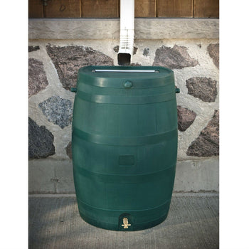 Green 50-Gallon Rain Barrel in UV Resistant Plastic w/ Brass Spigot - Deals Kiosk