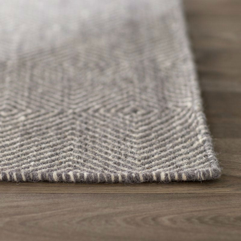 Gray 6' x 9' Flat Woven Hand Made Wool/Cotton Gray Area Rug - Deals Kiosk