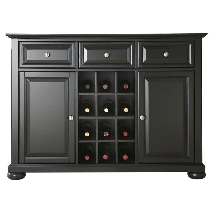 Black Wood Sideboard Buffet Server Table Dining Storage Cabinet - Deals Kiosk