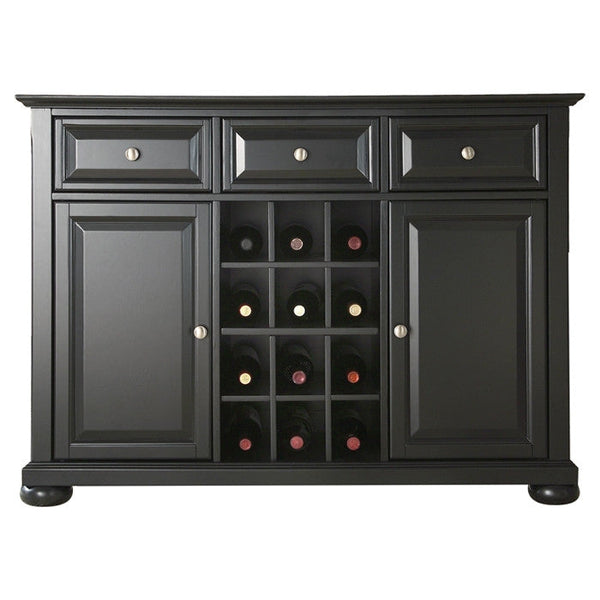 Black Wood Sideboard Buffet Server Table Dining Storage Cabinet - Deals Kiosk