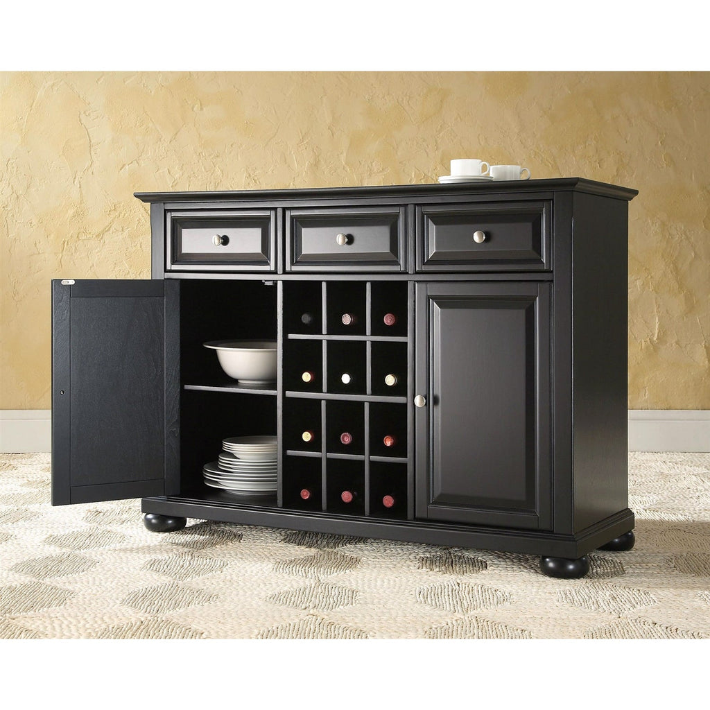 Black Wood Sideboard Buffet Server Table Dining Storage Cabinet - Deals Kiosk