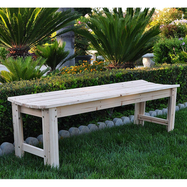 5-Ft Backless Garden Bench in Natural Yellow Cedar Wood - Deals Kiosk