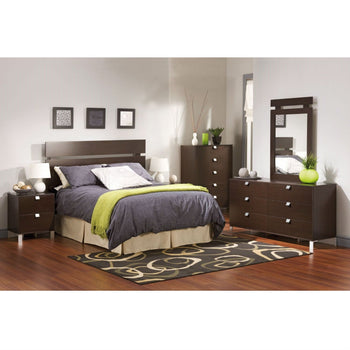 Full / Queen size Modern Headboard in Dark Brown Chocolate Finish - Deals Kiosk