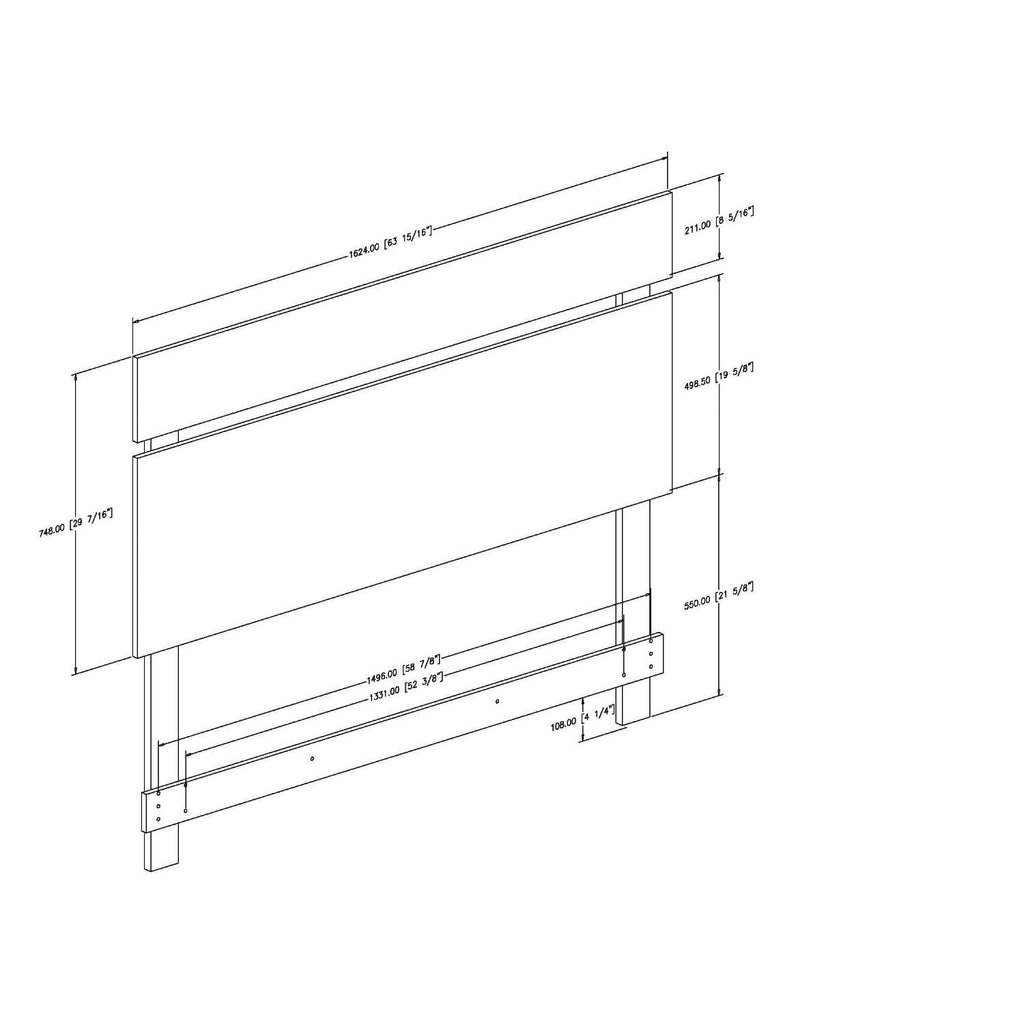 Full / Queen size Modern Headboard in Dark Brown Chocolate Finish - Deals Kiosk