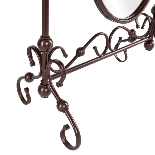 Antique Bronze Finish Metal Cheval Floor Mirror - Deals Kiosk