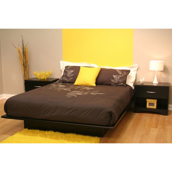 Full size Contemporary Platform Bed in Black Finish - Deals Kiosk