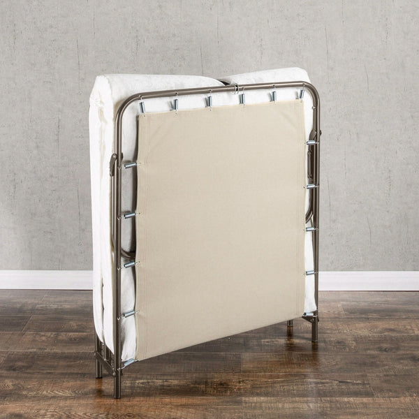 Folding Black Metal Guest Bed Frame with Mattress 31 x 75 inch - Deals Kiosk