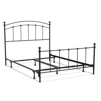 Full Complete Metal Bed Frame with Round Final Posts Headboard and Footboard