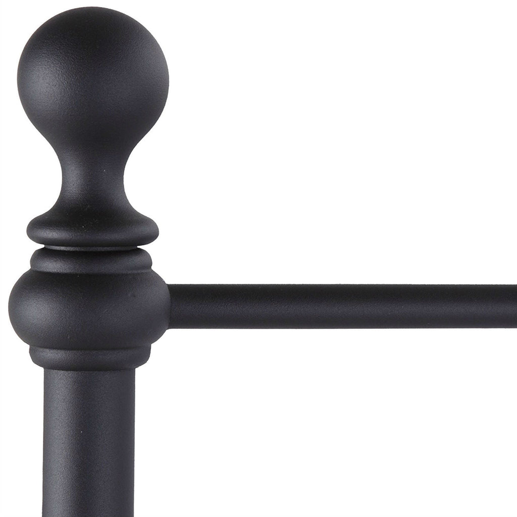 Full Complete Metal Bed Frame with Round Final Posts Headboard and Footboard - Deals Kiosk