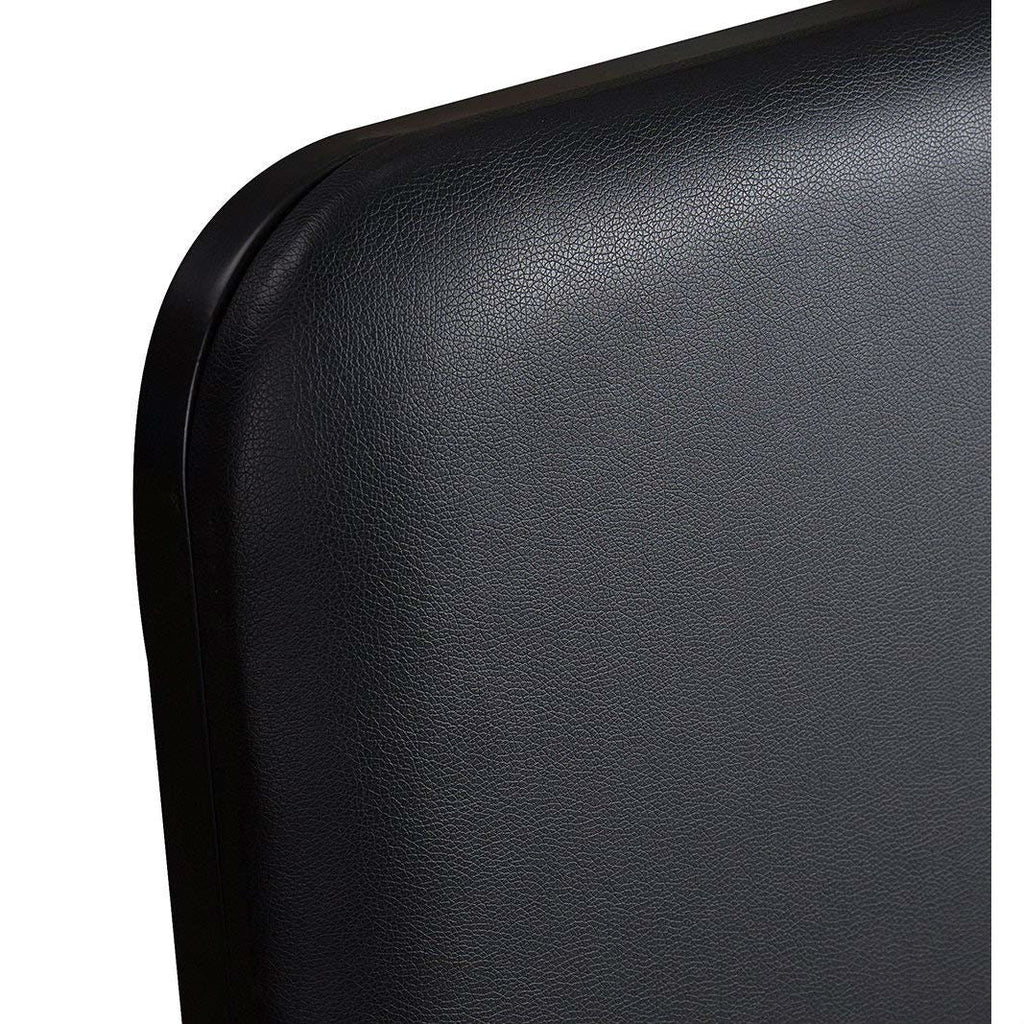 Full size Memory Foam Padded Steel Frame Black Faux Leather Headboard - Deals Kiosk