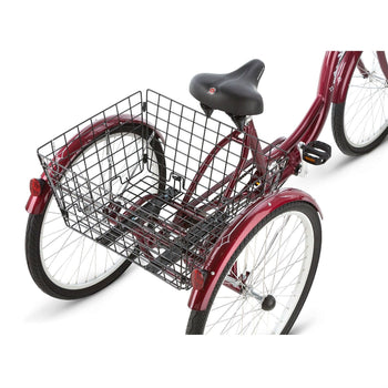 Black Cherry Single Speed Adult 3-Wheel Cruiser Bike Tricycle with Basket - Deals Kiosk