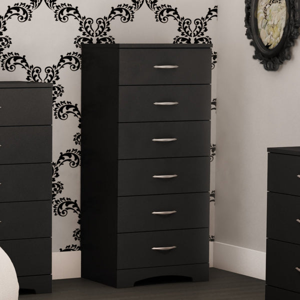 Black 6-Drawer Lingerie Chest for Contemporary Bedroom - Deals Kiosk