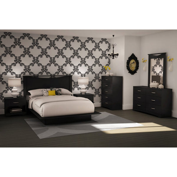 6-Drawer Dresser for Contemporary Bedroom in Black Finish - Deals Kiosk