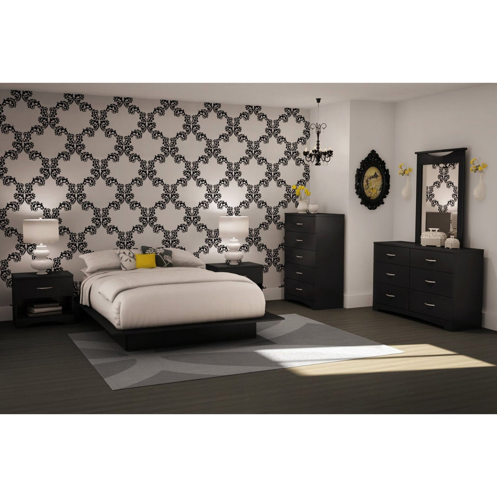 6-Drawer Dresser for Contemporary Bedroom in Black Finish - Deals Kiosk