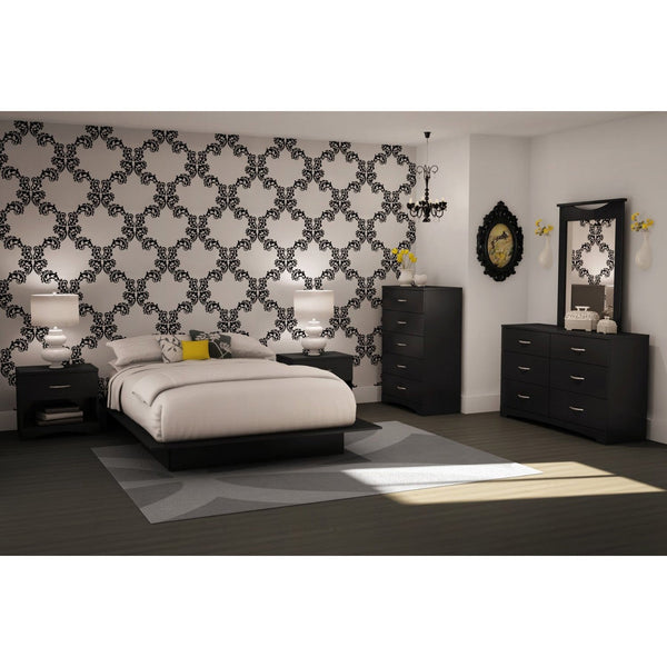 6-Drawer Dresser for Contemporary Bedroom in Black Finish - Deals Kiosk