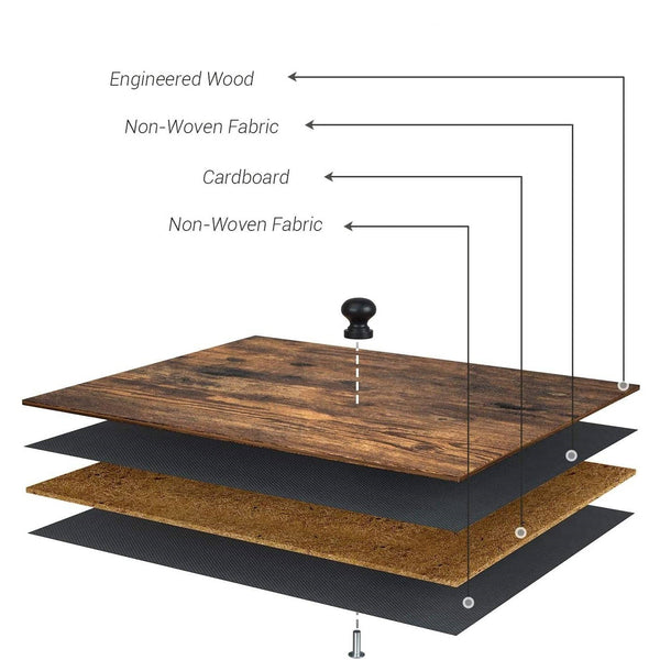 Farmhouse Wood Top Lightweight 6 Fabric Drawer Dresser - Deals Kiosk